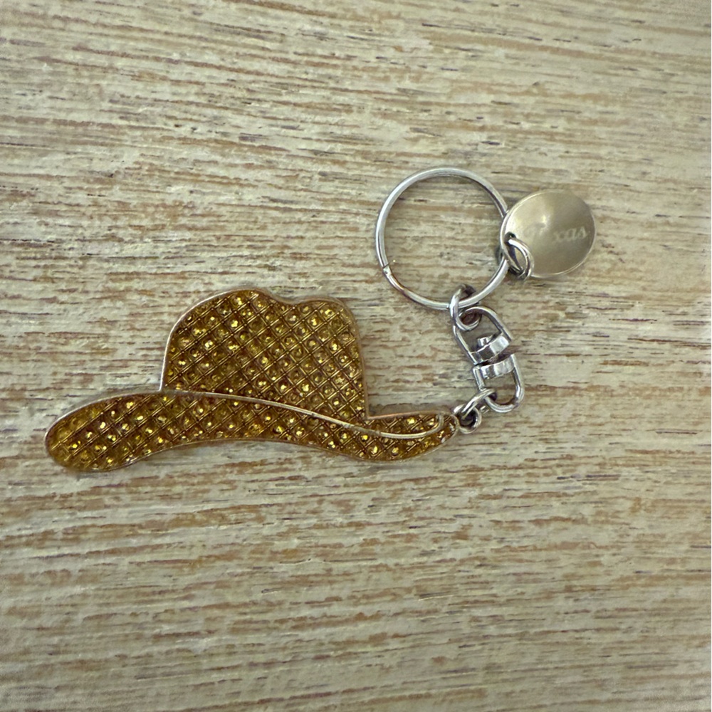 Gold Cowboy Hat Keychain